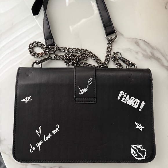 Pinko Black and Red Graphic Crossbody Bag - Picture 2 of 3